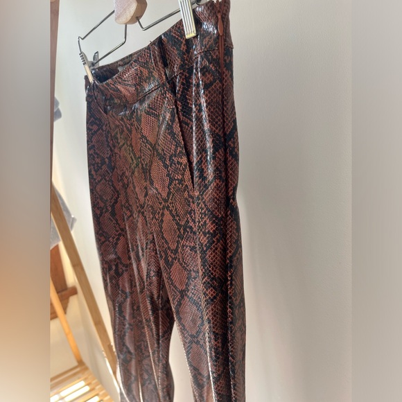BERSHKA Brown and Black Faux Snake Skin Pants - Picture 6 of 8